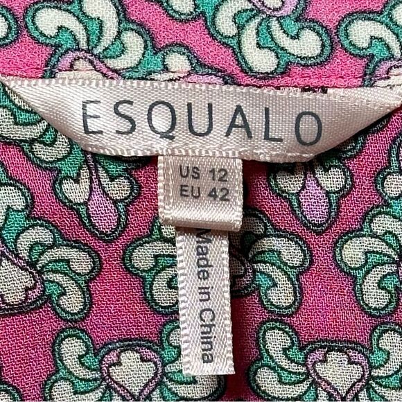 Esqualo Spanish Designed Baroque Print Blouse Sz 12 - Picture 2 of 9